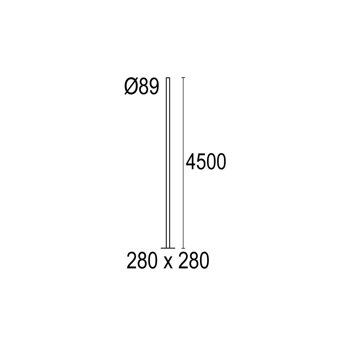 Postes cilíndricos con base Ø89 4.5m
