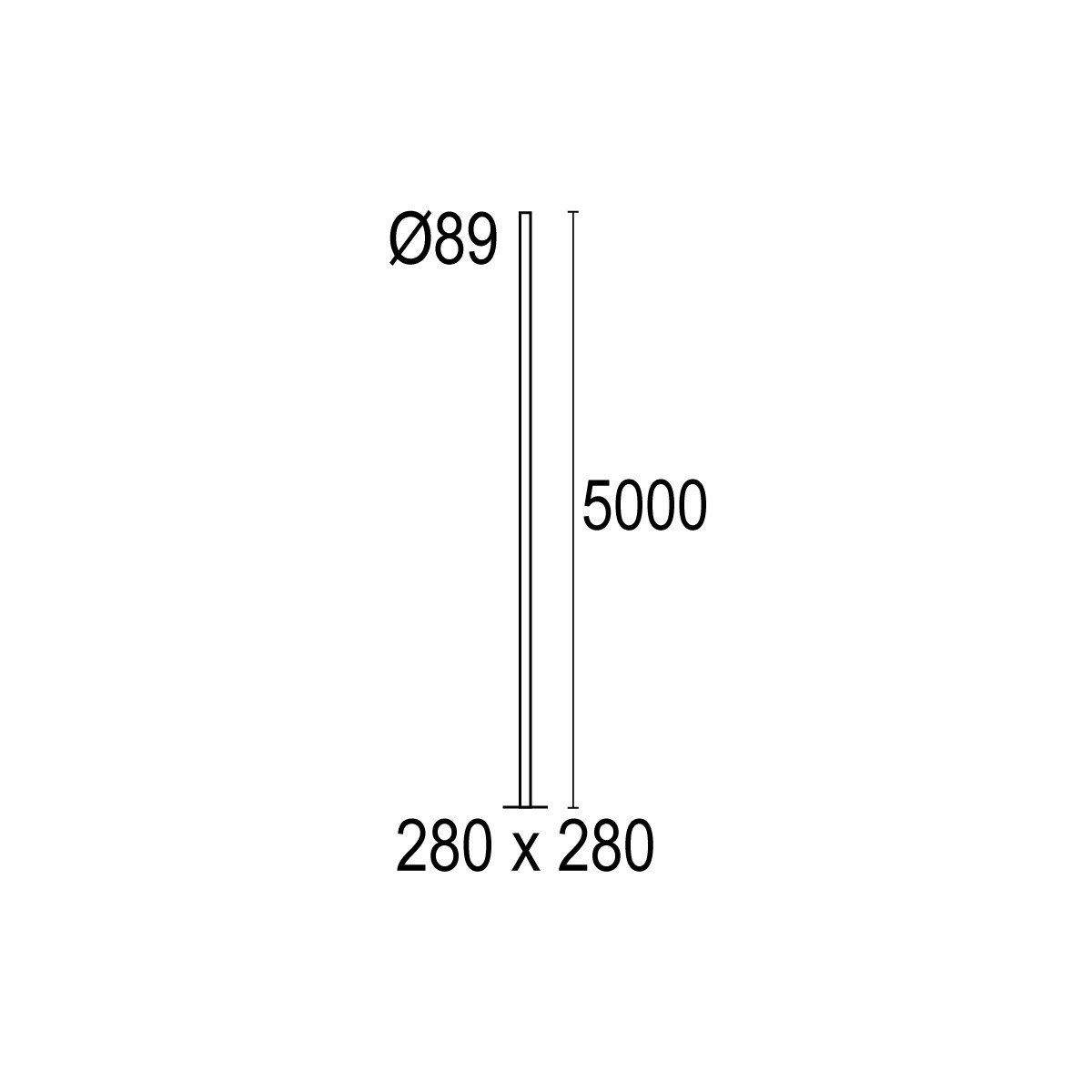 Cylindrical poles with base Ø89 5m