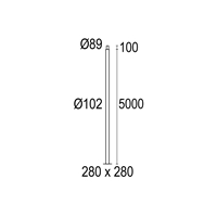 Postes cilíndricos com base Ø102 5m