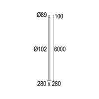 Postes cilíndricos com base Ø102 6m