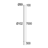 Postes cilíndricos com base Ø102 7m