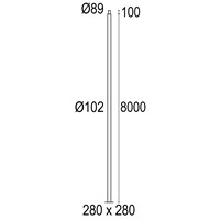 Postes cilíndricos com base Ø102 8m