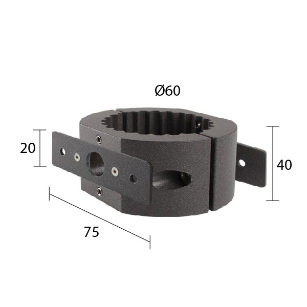 Conexión de poste Ø 60mm para Microfaro - Doble